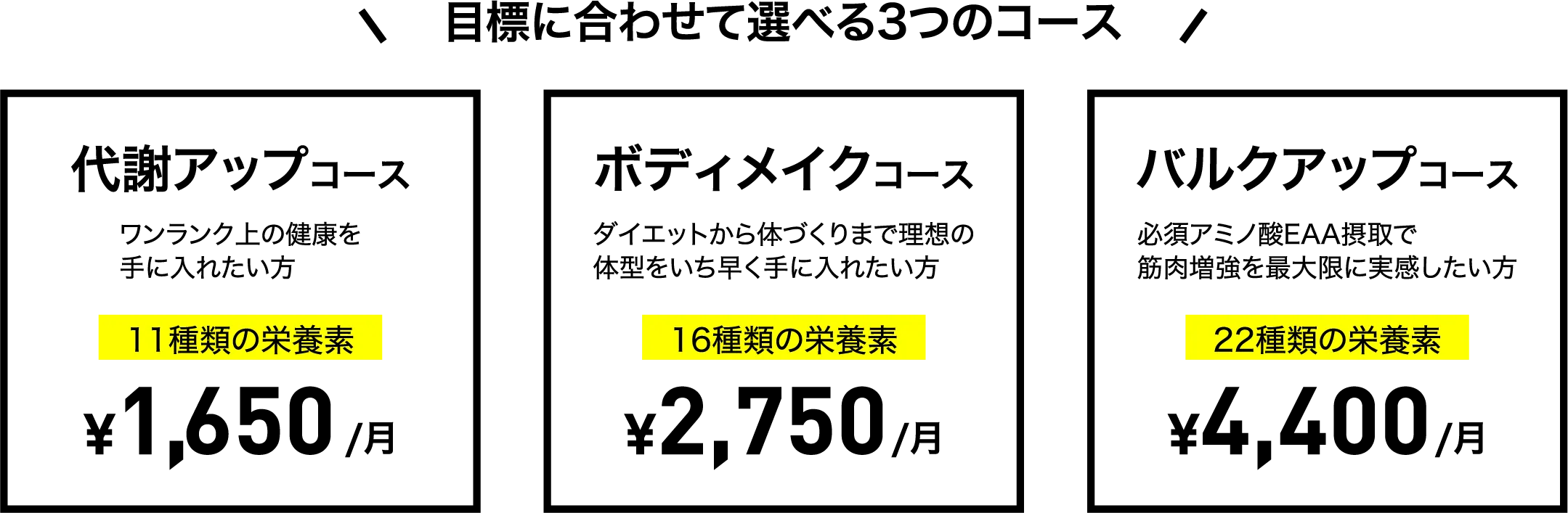 目標に合わせて選べる3つのコース